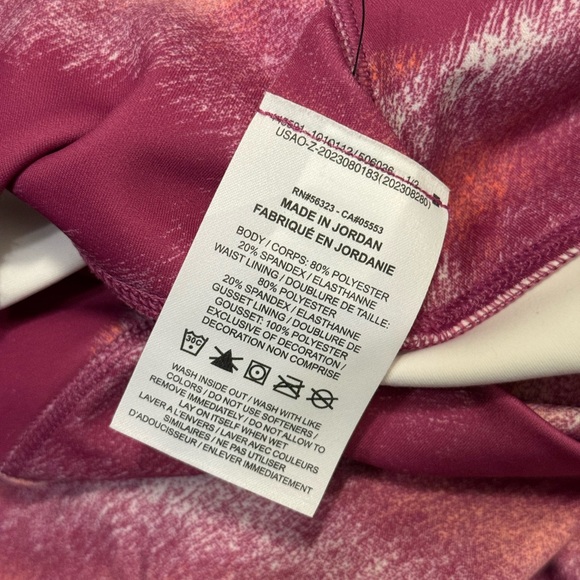 NWT Nike One Dri Fit Women’s Leggings High Rise Gentle Support 7/8 Length-Pink - Picture 8 of 10